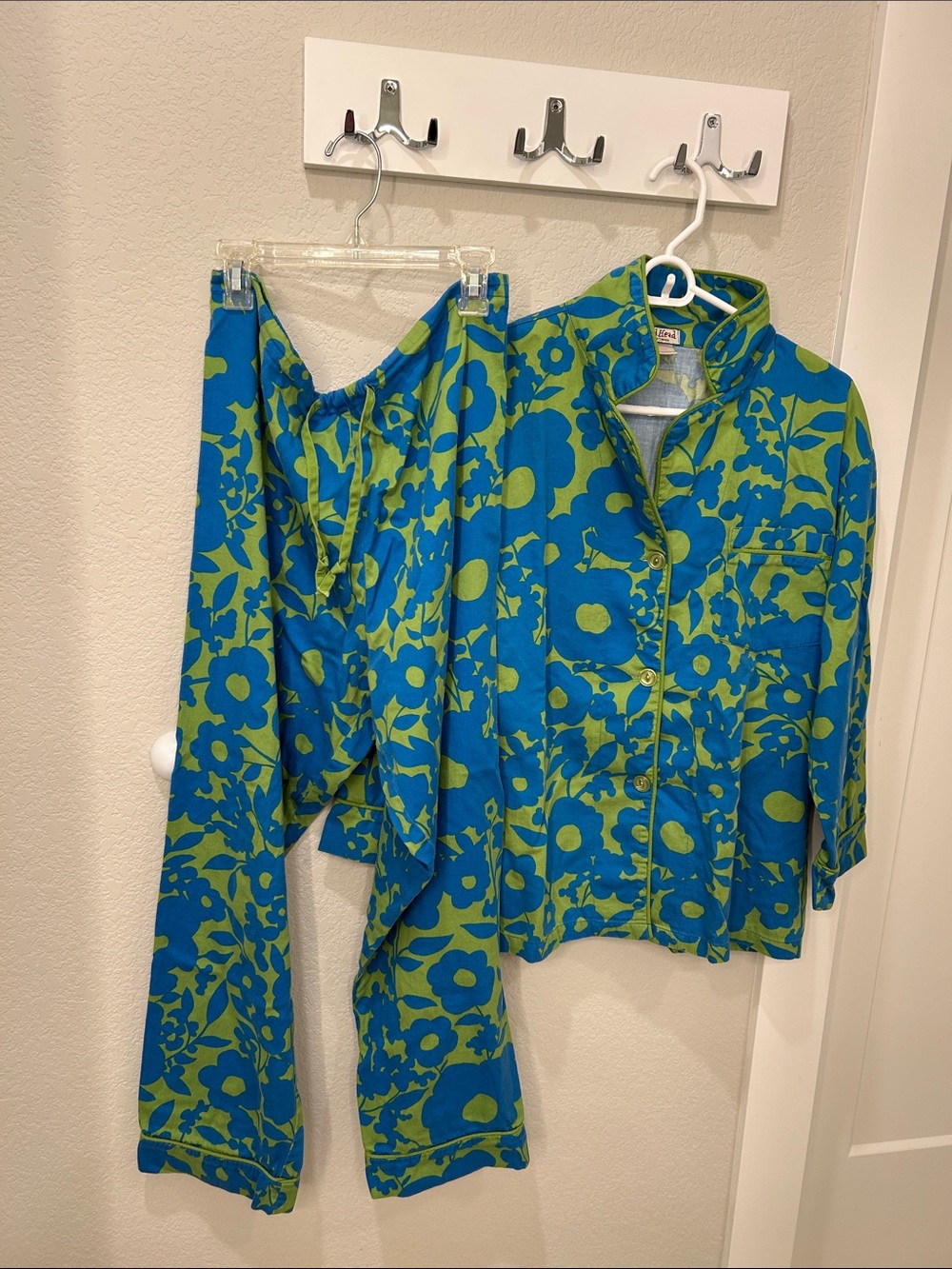 BedHead Green & Blue Floral Button-Front Pajama Set